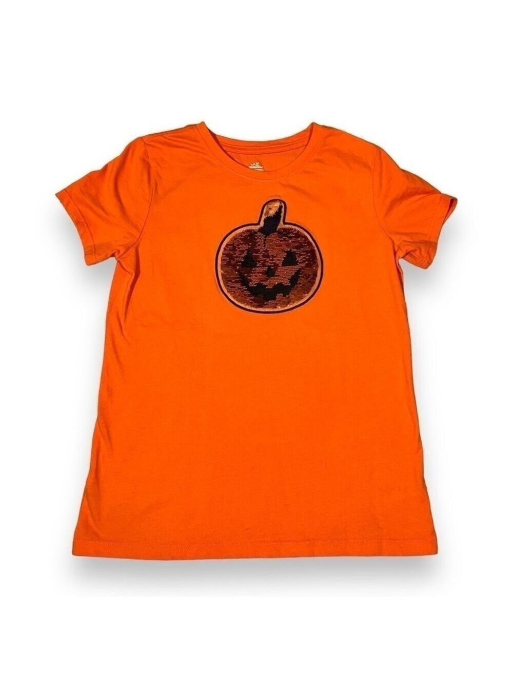 Way to Celebrate Girls Flip Sequin Pumpkin Halloween Shirt